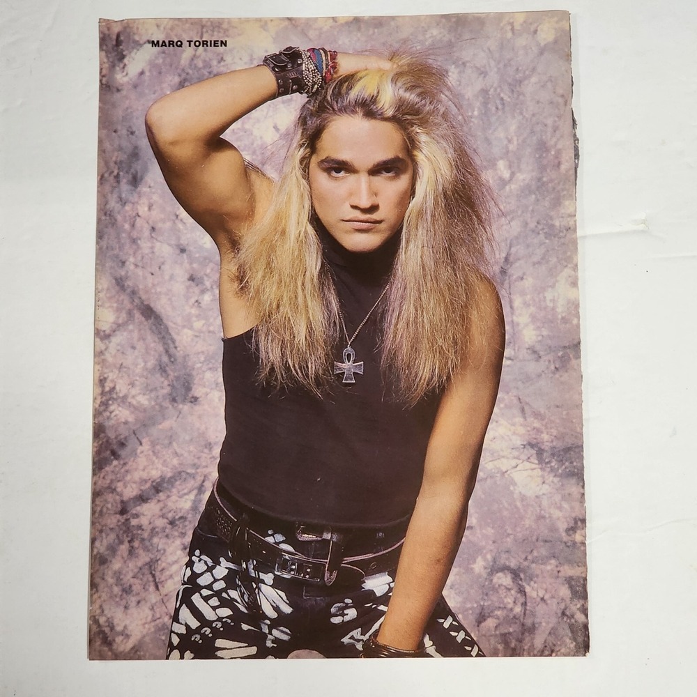 Marq Torien hand on head hair band color pinup poster clipping vintage 80s 8x10